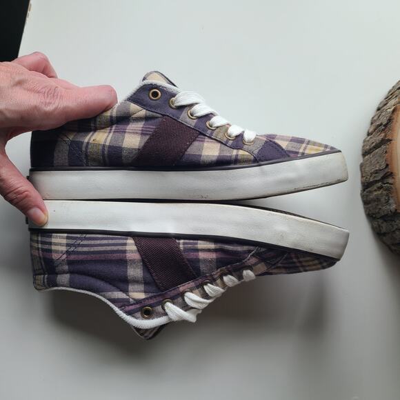 Men’s Polo Ralph Lauren‎ Giles Madras Plaid Sneaker Shoes Size 4.5./5 *Mismatch* - Picture 6 of 10